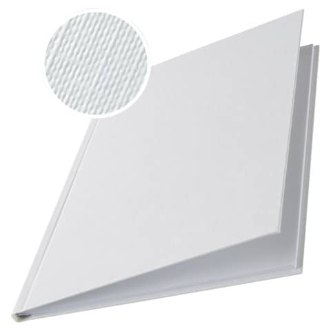 Copertina rigida 10-35 fogli Leitz impressBIND in cartone con dorso da 3,5 mm A4 bianco  conf. da 10 - 73900001